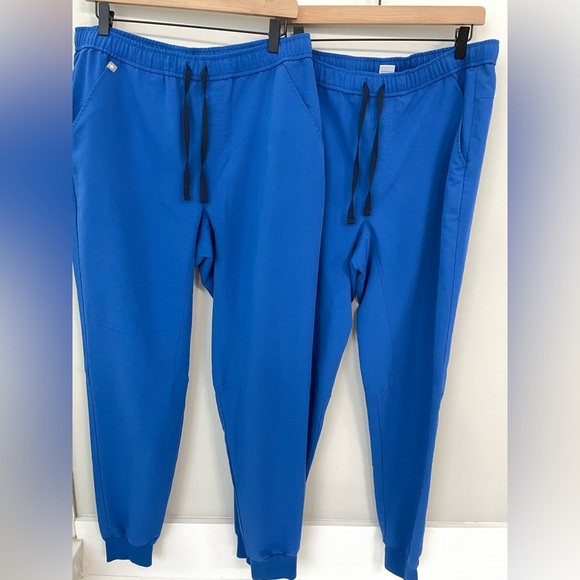 2 Pairs! Figs Tansen Jogger Scrub Pants Size Large TALL Mens Royal Blue   20 - Picture 1 of 6